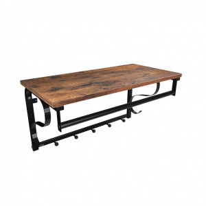 Cuier cu raft Model Gross, Maro Rustic/Negru, 60x30x31.7 cm - Img 1