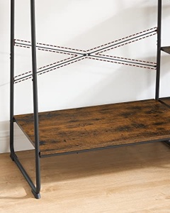 Cuier cu rafturi Model Dougherty, Negru, 120×45×160 cm - Img 7