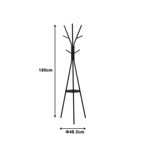Cuier Denner, negru, 48.5x48.5x180 cm - Img 4