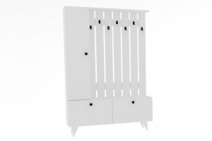 Cuier hol Model Lala, Alb, 112x35x170 cm - Img 3