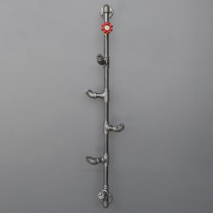 Cuier Model Boruraf, Gri Metalizat/Auriu, 15x15x100 cm - Img 1