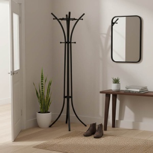 Cuier Zensine, negru, 51x63x175 cm - Img 2