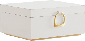Cutie bijuterii, Songmics, Alb-Auriu, 25.5x22x15.5 cm - Img 2