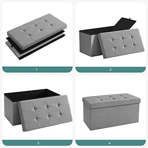 Cutie depozitare, Songmics, LSF47G, Gri, 76 x 38 x 38 cm - Img 2