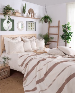 Cuvertura Pled pentru pat dublu Model Lizbon Camel - Img 3