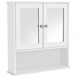Dulap de depozitare pentru baie, Vasagle, Alb, 56.5x13x58.5 cm - Img 5