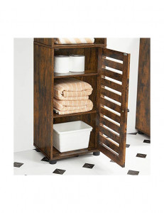 Dulap de depozitare pentru baie, Vasagle, Maro Rustic, 17 x 12 x 65 cm, BBK160X01 - Img 4