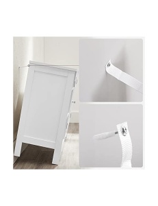 Dulap de depozitare pentru chiuveta, Vasagle, 2 usi, Alb, 90 x 30 x 60 cm - Img 7