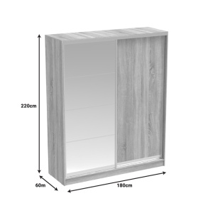 Dulap haine Aparador, stejar sonoma, 180x60x220 cm - Img 6