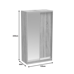 Dulap haine Korredor, stejar sonoma, 120x60x220 cm - Img 6