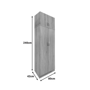 Dulap haine Lego, stejar sonoma/alb, 80x42x240 cm - Img 3