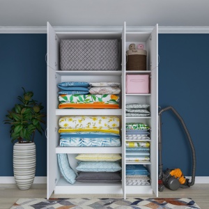 Dulap haine Model BA104, Alb, 145x55x239 cm - Img 9