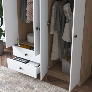Dulap haine Model BA108-2067, Nuc/Alb, 120x42.5x170 cm - Img 7
