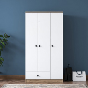 Dulap haine Model BA117, Alb/Nuc, 90x42.5x170 cm - Img 4