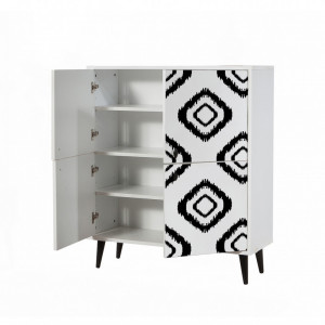 Dulap haine Model Fas, Alb/Negru, 9x36x111 cm - Img 4
