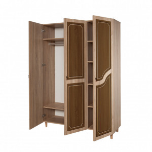 Dulap haine Model Mode-622, Stejar sonoma/Maro, 135x52x192 cm - Img 6