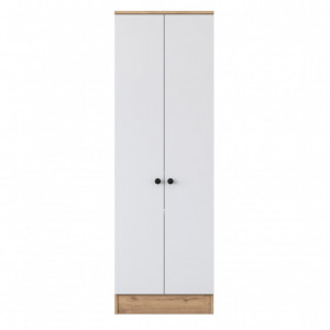 Dulap haine Model P6, Alb/Stejar , 59.8x37.5x182.8 cm - Img 8
