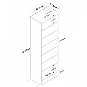 Dulap haine Model P6, Alb/Stejar , 59.8x37.5x182.8 cm - Img 9