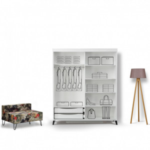Dulap haine Model Pacific, Alb, 150x60x216 cm - Img 2