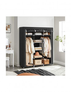 Dulap haine textil Model Sutton, Gri, 150x45x175 cm - Img 2