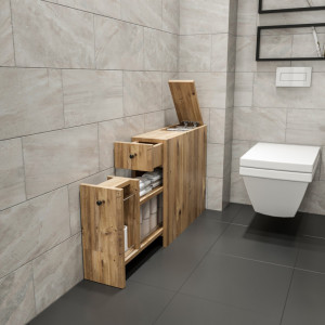 Dulap multifunctional Model Calencia, Stejar, 19x60x55 cm - Img 2