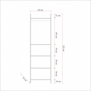 Dulap multifunctional Model Dynamic, Stejar/Negru, 64x52x225 cm - Img 8