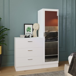 Dulap multifunctional Model Ulises, Alb, 40x140x47 cm - Img 2
