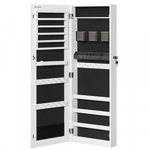 Dulap pentru bijuterii cu oglinda Model Gould, Alb, 37.5x9.7x108 cm - Img 2