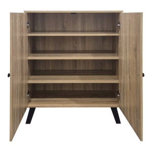 Dulap pentru pantofi Cathi, 2 usi, 3 polite, 9 perechi, Sonoma, 80 x 34 x 95 cm - Img 2