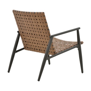 Fotoliu de exterior, Model Eamon, culoare negru si maro, metal si textil, 73.5x62x77 cm - Img 5