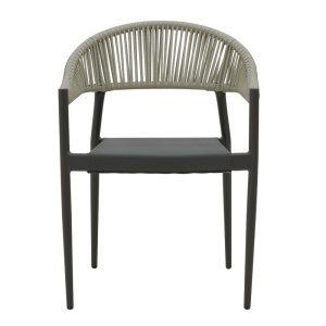 Fotoliu de exterior, Model Elation, culoare antracit, aluminiu si poliratan, 56x62x77 cm - Img 5