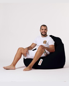 Fotoliu de Grădină tip Bean Bag Model Premium XXL, Negru - Img 5