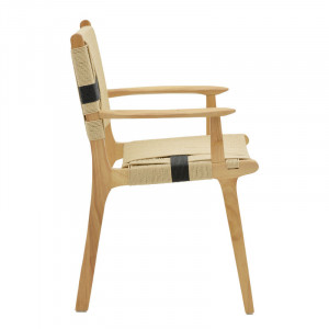 Fotoliu Olivier lemn de fag culoare lemn natural cu funie culoare lemn naturala si negru 62x60x85cm - Img 3