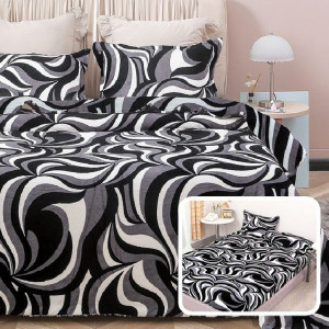 Lenjerie cu elastic 180x200 Black Illusion (Cocolino) - Img 2