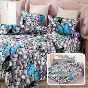 Lenjerie cu elastic 180x200 cm, Stonefly 6 Piese (Cocolino) - Img 3