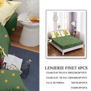 Lenjerie cu Elastic 180x200 cm, Wintor 6 Piese (Finet) - Img 3