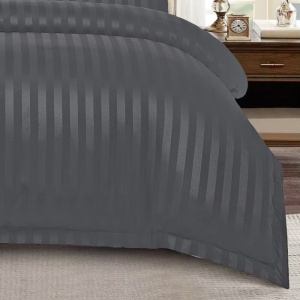 Lenjerie cu elastic 180x200cm, Damasc, Atlas V3 Gri Inchis (Finet) - Img 2