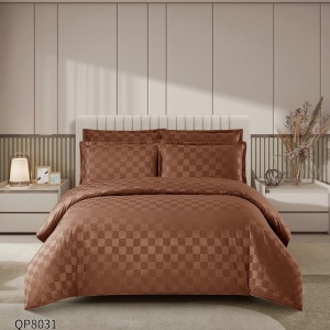 Lenjerie cu elastic 180x200cm, Damasc, Cubic V2 Maro (Finet)