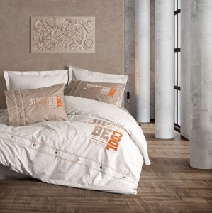 Lenjerie de pat 1 Persoana Model Cool Brown