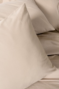 Lenjerie de pat 1 Persoana Model Plain Beige - Img 2