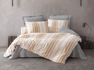 Lenjerie de pat 1 Persoana Model Tribus Yellow