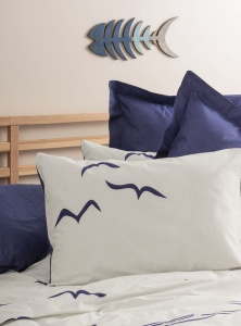 Lenjerie de pat dublu Model Larum Dark Blue - Img 2
