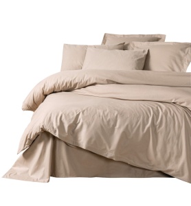 Lenjerie de pat dublu Model Plain Beige - Img 3