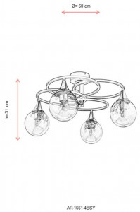 Lustra AR-1661-4BSY Negru/Bronz - Img 3