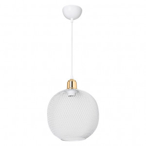 Lustra cu o singura lumina PWL-0977, E27 alb-auriu, 26x70 cm - Img 2