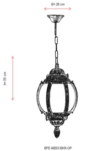 Lustra de exterior BFE-68203-BKR-OP Maro - Img 3