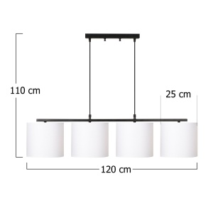 Lustra Valiz Negru 110x25x120 cm - Img 3