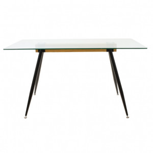Masa Astrid Negru - Natural - Transparent 140x80x75 cm - Img 2