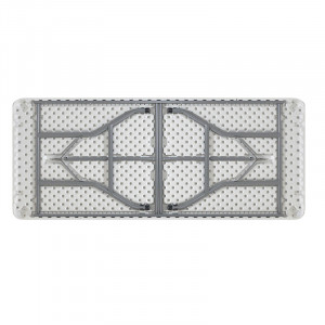 Masa de camping pliabila profesionala Rodeo cadru metalic alba 240x76x74cm - Img 3