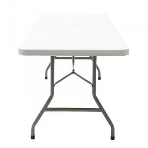 Masa de camping pliabila profesionala Rodeo cadru metalic, gri deschis 152x60x74cm - Img 6